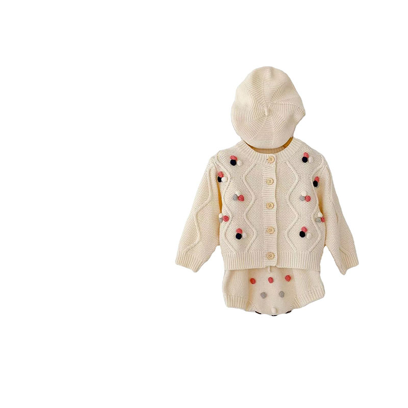 Kevään ja syksyn vauvapuku miesten janaisten pieni turkispallo-takki indeksoipuku kaksiosainen sarja